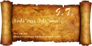 Iványi Tímea névjegykártya