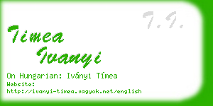 timea ivanyi business card